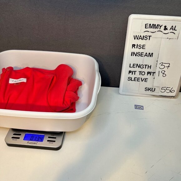 Calvin Klein Ruffle Hem Sheath Dress Size 6 Hibiscus Pink Coral Office Cocktail - Picture 12 of 12